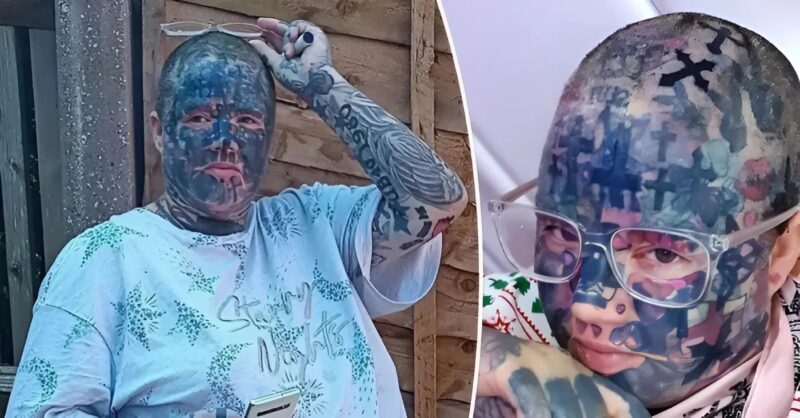 Avec des centaines de tatouages et un visage désormais recouvert de multiples couches d’encre la vie de cette femme a radicalement changé