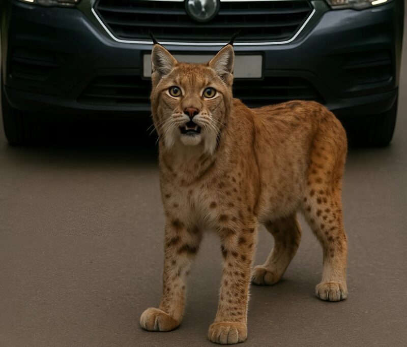 Lors d’un voyage en famille quelque chose d’inattendu nous est arrivé : un lynx nous a barré la route
