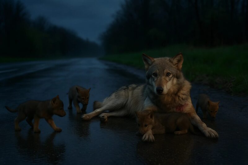 Je roulais au travail quand soudain un loup a traversé la route juste devant moi