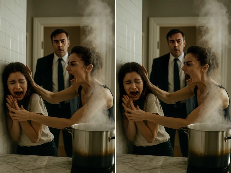 Quand je suis entré dans la cuisine, je suis tombé sur une scène qui m’a glacé le sang : ma sœur était penchée au-dessus de ma femme, comme prête à exploser à tout moment