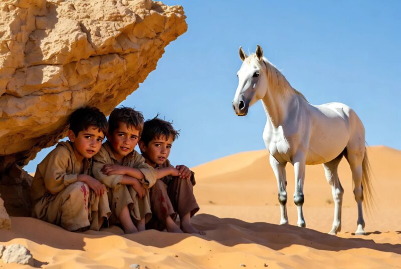 Un homme riche a abandonné ses trois enfants dans le désert pour se venger de sa femme, mais le cheval a tout vu et a fait quelque chose qui a choqué tout le monde plus encore que l’acte du père