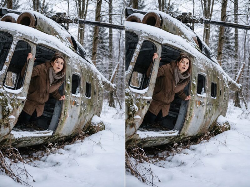 En ramassant du bois mort dans la forêt, une femme tomba par hasard sur un hélicoptère։ Et en jetant un coup d’œil dans le cockpit, elle faillit s’effondrer sur le sol