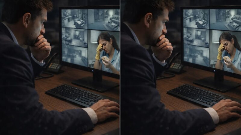 Tard dans la nuit, l’homme d’affaires regardait les enregistrements des caméras et vit la femme de ménage debout devant une boîte pleine d’argent, hésitant à les prendre ou non