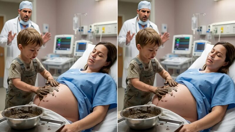 Le mari entra en courant dans la chambre d’hôpital pour arrêter l’enfant avec la boue, mais il vit quelque chose qui bouleversa le destin de sa femme enceinte