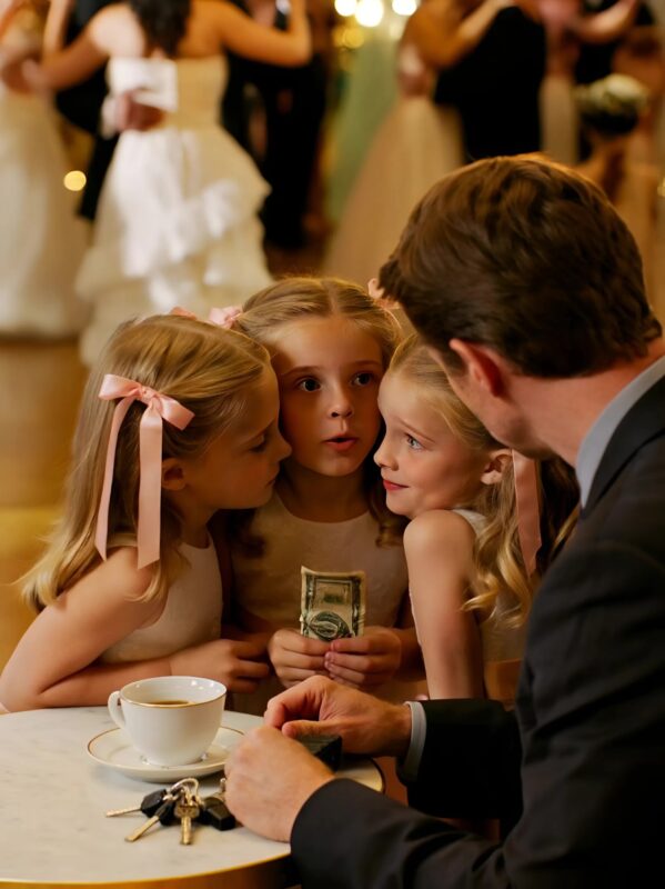 Un veuf solitaire était assis au mariage complètement seul… jusqu’à ce que trois petites filles lui proposent un dollar pour jouer le rôle de leur papa pour cette soirée