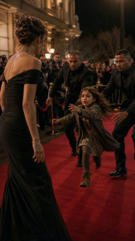 La sécurité traînait déjà brutalement la petite fille maigrelette loin du tapis rouge sous les regards agacés des journalistes…