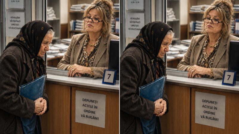 « Vous comprenez au moins combien de temps vous faites perdre aux gens ?! Encore les mauvais documents ! » — lança l’employée avec un mépris glacial, humiliant la vieille femme pauvrement vêtue devant toute la file d’attente