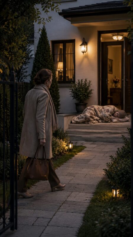 Après vingt ans passés à l’étranger, je suis rentrée chez moi et je suis restée figée d’horreur : ma sœur dormait directement sur le sol, près de la porte d’entrée, tandis que mon fils se tenait parmi les invités en riant