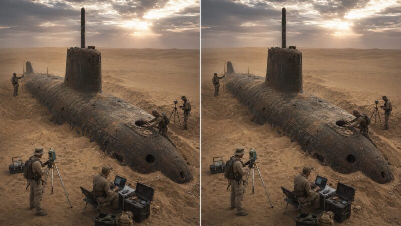 Je n’arrivais pas à croire mes yeux lorsque notre groupe de recherche a découvert un sous-marin au beau milieu du désert