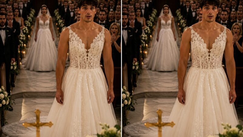 En voyant le marié à l’autel vêtu d’une robe de mariée, la mariée et les invités en restèrent littéralement sans voix