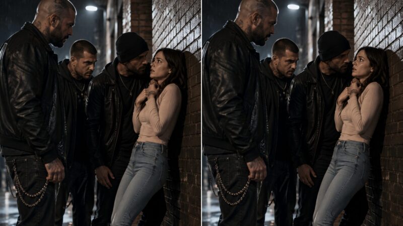 Les voyous avaient plaqué une jeune femme contre un mur, persuadés qu’elle allait avoir peur. Mais à cet instant, elle fit la chose la plus insensée de sa vie — et ce qui se produisit ensuite choqua tout le monde, y compris elle-même.