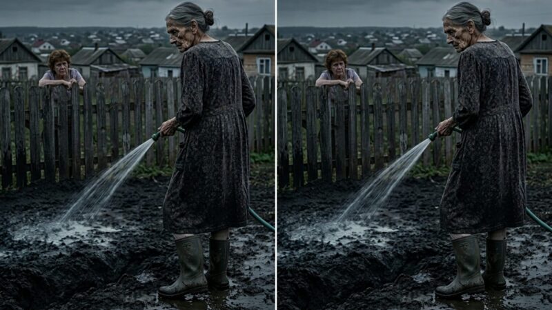 La voisine arrosait chaque jour le même morceau de terrain vide, où rien n’avait poussé depuis des années…