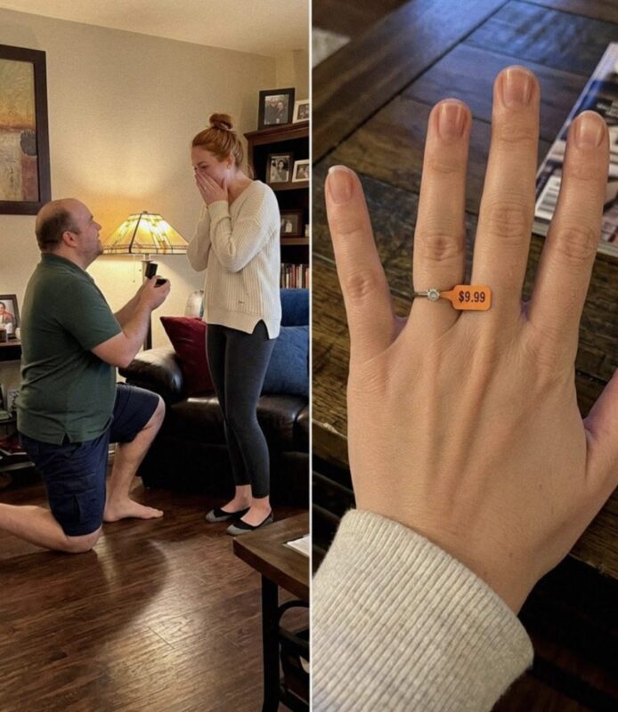 Après avoir attendu une demande en mariage pendant neuf ans, mon petit ami m’a offert une bague à dix dollars et, lorsque j’ai fondu en larmes de déception, il m’a traitée de matérialiste