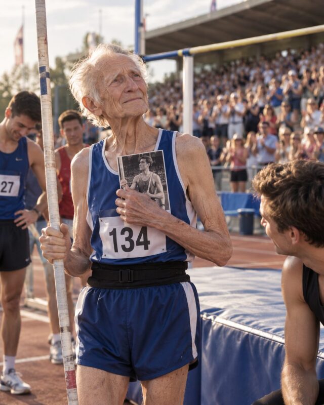 « Papy, tu es sûr que cette perche ne va pas finir par te soulever toi-même ? » — se moquaient les sportifs. Mais quelques instants plus tard, tout le monde resta figé en découvrant ce qui avait réellement poussé ce vieil homme à tenter ce saut complètement fou