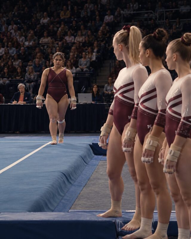 « Ça va être un spectacle ! J’espère que les tapis sous elle vont tenir le coup », lança l’une des gymnastes, et toutes éclatèrent de rire