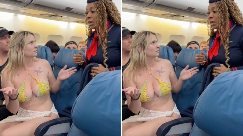 Une femme en maillot de bain a provoqué un scandale en plein avion lorsqu’une hôtesse de l’air lui a demandé de se couvrir avec une couverture
